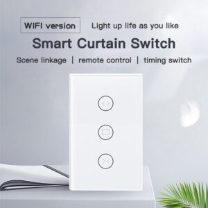Tuya smart wifi+Bluetooth dual-mode smart curtain switch alexa voice remote control touch switch Fit for US&CA Wall Switches Compatible with Alexa and Google Home