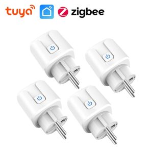 Tuya Zigbee Smart Plug 20A EU Smart Socket Outlet With Power Monitor Timing Function Voice Control Via Google Home Alexa Yandex